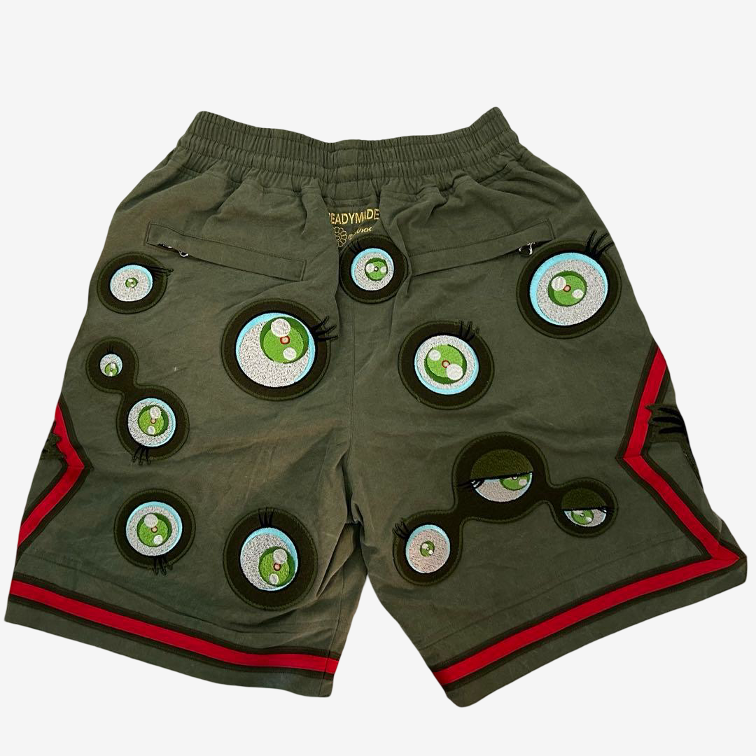 READYMADE Murakami Me Me Eye Shorts Rare Military Reconstruction Designer Streetwear Art Piece Size L