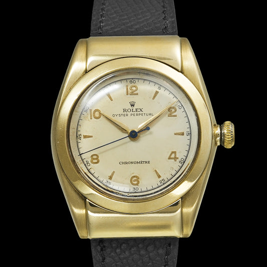 ROLEX Bubbleback Ref. 3065 · 1946 Hooded Lugs · K14 Gold Chronometer · Extremely Rare Collector Grade Early Oyster