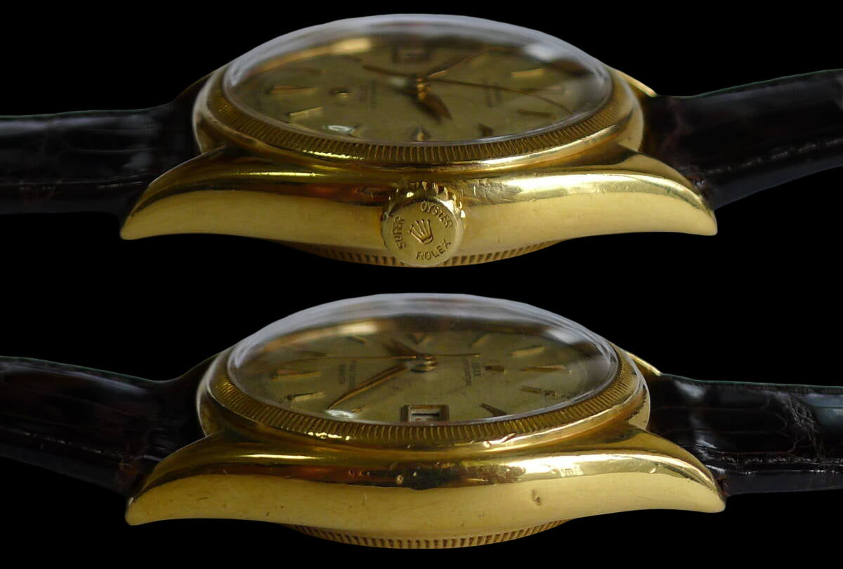 ROLEX Bubbleback Lefty Ref.6105 | 1951 18K Yellow Gold | Early Datejust Era | Rare Left-Hand Crown | Vintage Precision Automatic