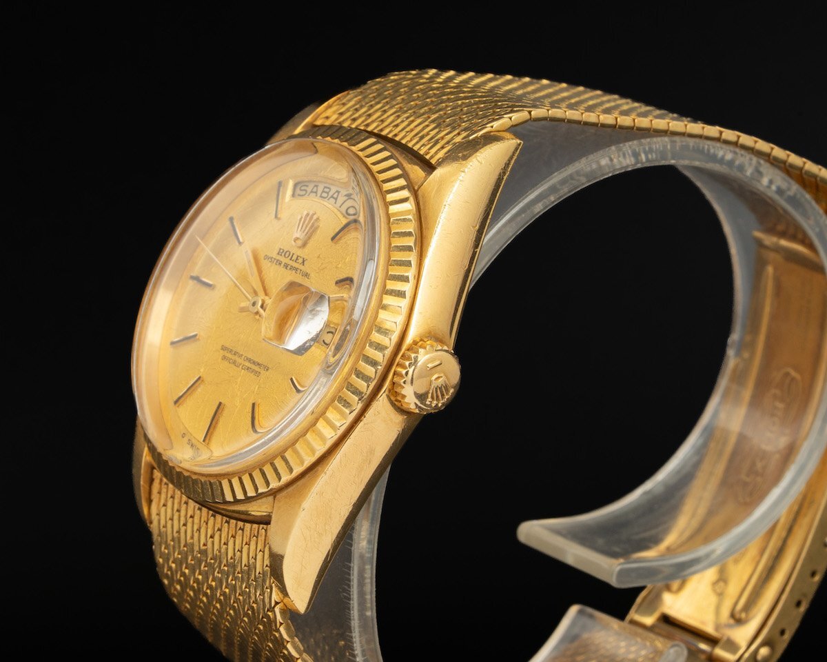 ROLEX Day-Date Prototype 1803 · 18KYG Experimental Dial & Integrated Gold Mesh Bracelet · Museum-Grade Curatorial Piece