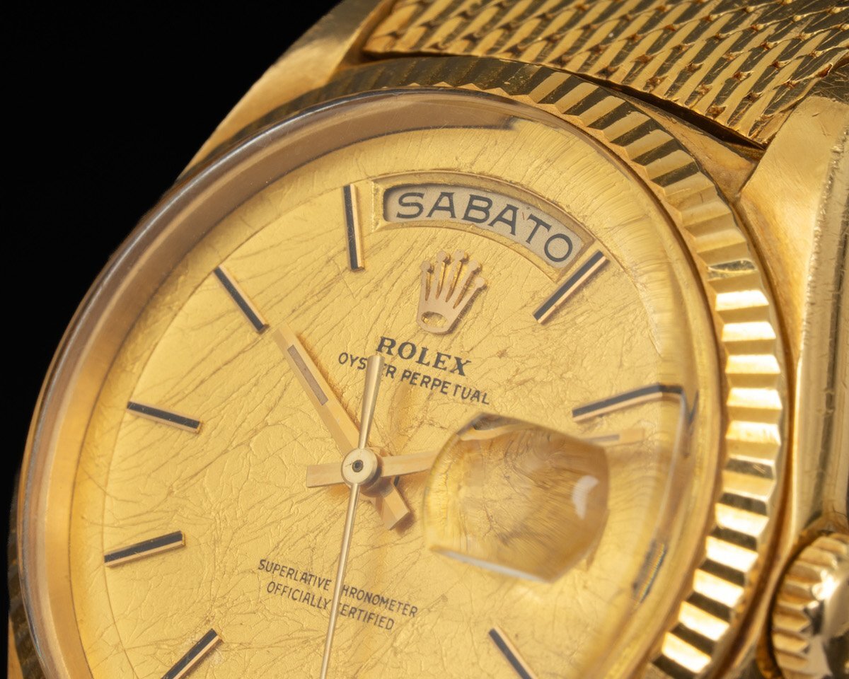 ROLEX Day-Date Prototype 1803 · 18KYG Experimental Dial & Integrated Gold Mesh Bracelet · Museum-Grade Curatorial Piece
