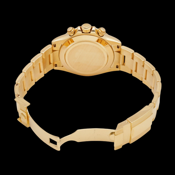 Rolex Daytona 116568BR Yellow Gold Baguette Diamond Bezel MOP Dial Chronograph — High Jewellery Men’s Watch