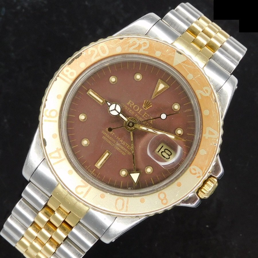 Rolex GMT-Master 1675/3 Root Beer · 1970 Matte Brown Nipple Dial · 14K/SS Two-Tone Jubilee 62523 · Cal.1575 · Excellent Vintage (A Grade)