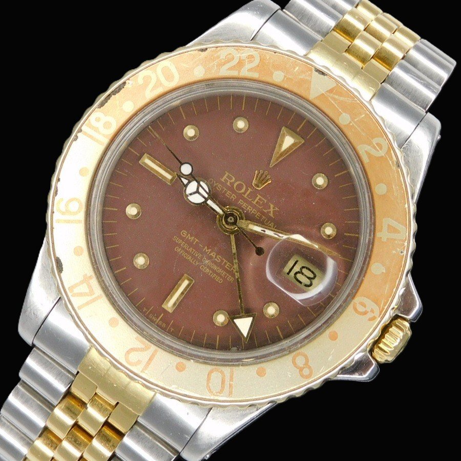 Rolex GMT-Master 1675/3 Root Beer · 1970 Matte Brown Nipple Dial · 14K/SS Two-Tone Jubilee 62523 · Cal.1575 · Excellent Vintage (A Grade)