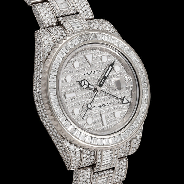 Rolex GMT-Master II 116769TBR Full Baguette Diamond 18KWG • Factory Set • World Limited 50pcs • Ultra-Rare Collector Grade A