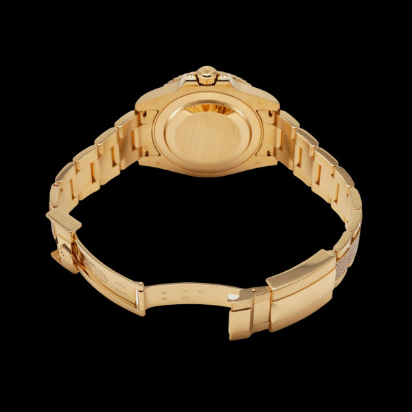 Rolex GMT-Master II 116758SARU Sapphire Ruby SARU Pavé Diamond 18K Yellow Gold Champagne Dial Luxury Men’s Watch