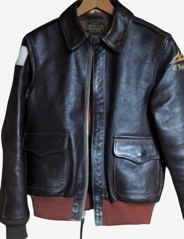 Rainbow Country A-2 Flight Jacket Custom King One-Off Nakajima Type II Fighter Hand Painted Leather Jacket Size 34