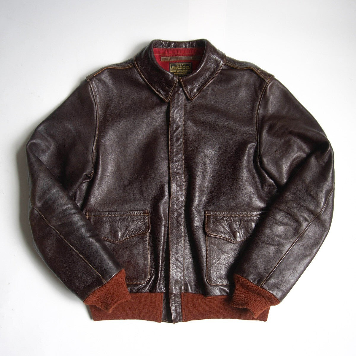Rainbow Country A-2 Flight Jacket Red Silk Lining Horsehide Size 40 Premium Japanese Reproduction