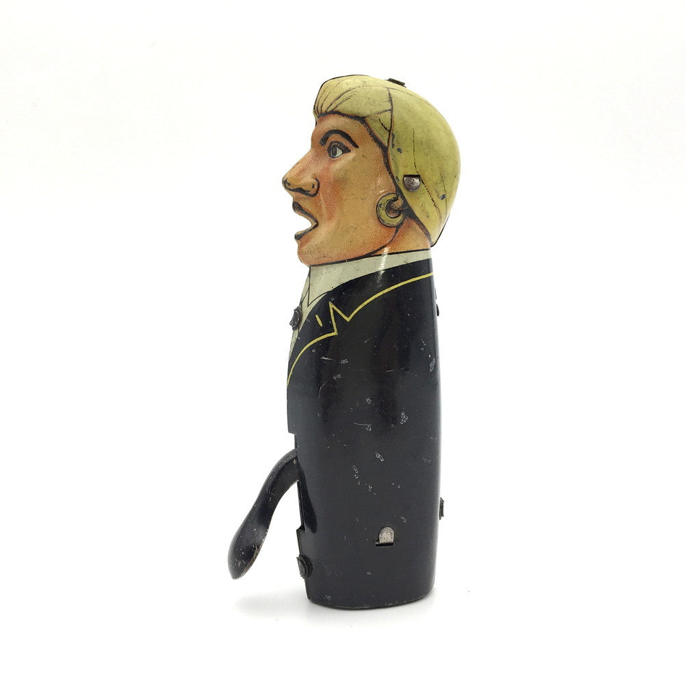 Rare 1920s Prewar German Tin Fireman Whistle Blower Mechanical Novelty Toy