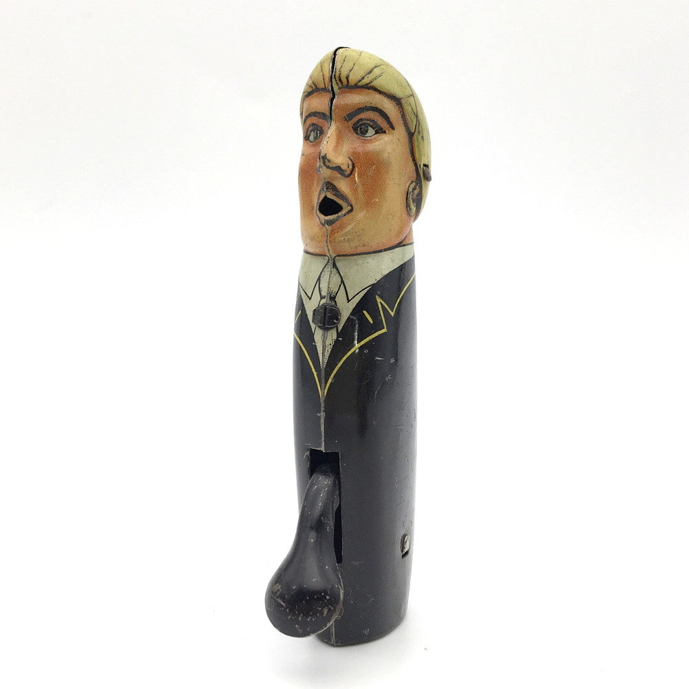 Rare 1920s Prewar German Tin Fireman Whistle Blower Mechanical Novelty Toy