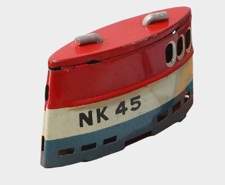 Rare Big X NK45 Submarine Tin Toy Yonezawa Japan Showa Retro Sci-Fi Friction Boat