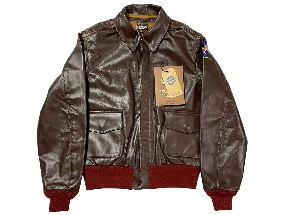 Rare Buzz Rickson’s BR80355 A-2 Knock Out Dropper Horsehide Pin Up Flight Jacket Size 38