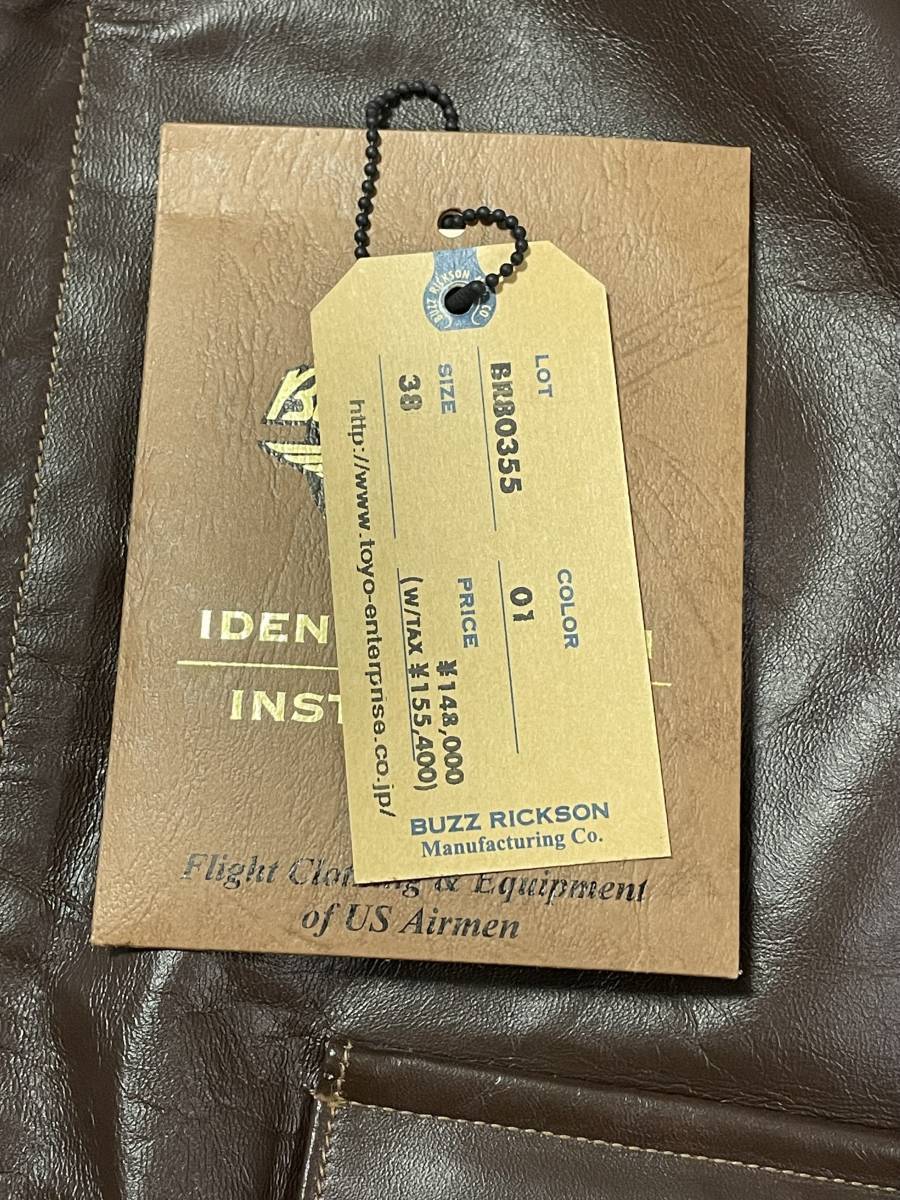 Rare Buzz Rickson’s BR80355 A-2 Knock Out Dropper Horsehide Pin Up Flight Jacket Size 38