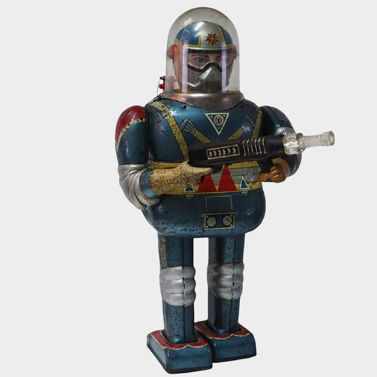 DAYA Large Astronaut Electric Tin Toy Japan 1960s — Space Age Battery-Op Robot with Dome Helmet