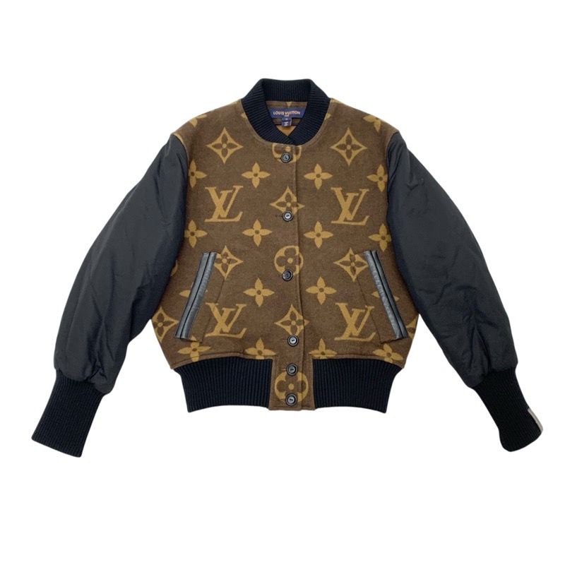 Rare Louis Vuitton LV Monogram Wool Jacquard Varsity Bomber Jacket Blouson