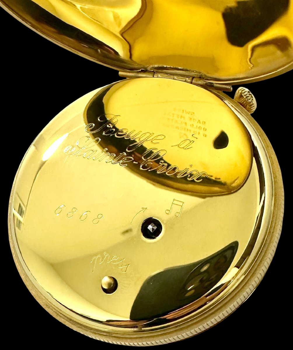 REUGE Vintage Automaton Pocket Watch 6868 – Hand-Wound – Multicolor Relief Art Case 58mm – Collector Decorative Timepiece GP