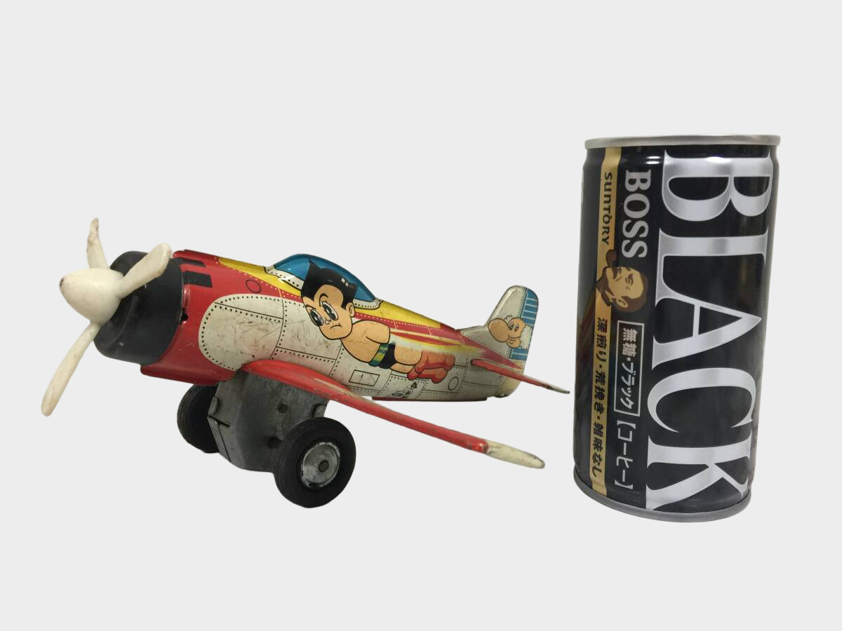 Astro Boy Tin Airplane by TADA – Showa Era Japanese Character Aircraft Toy, Vintage 20 cm