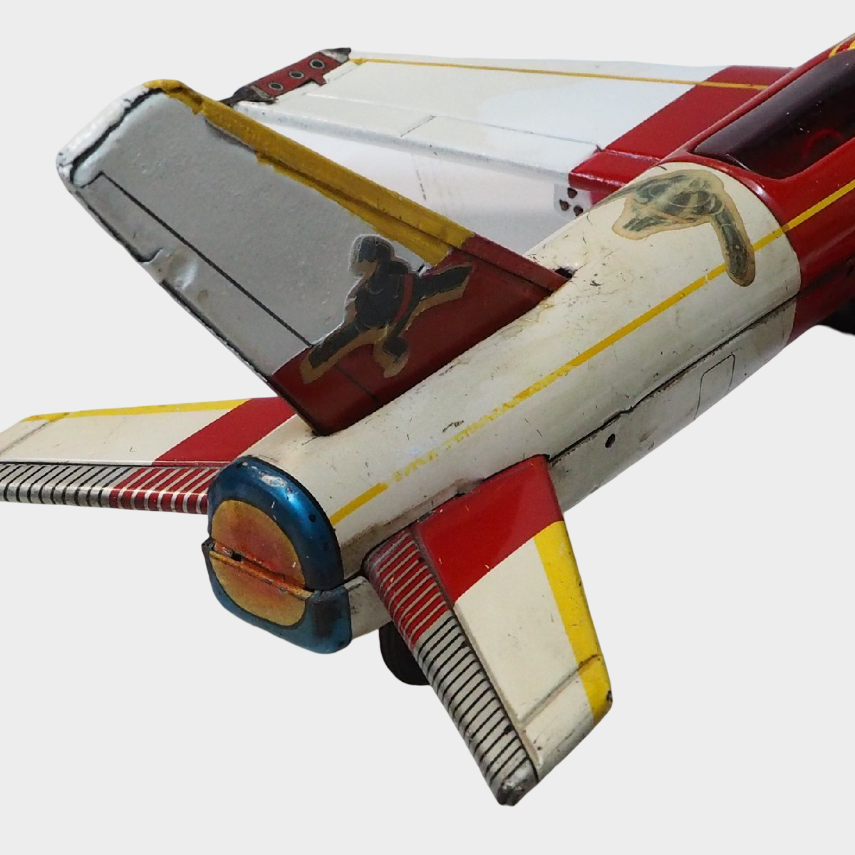 Tetsujin 28 Sky Rocket Tin Jet by Bandai | Showa Era Japanese Sci-Fi Aircraft Toy