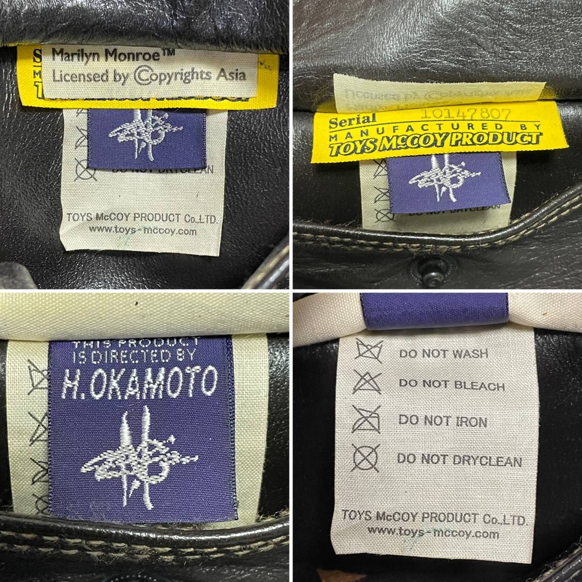 Rare Toys McCoy Marilyn Monroe Anything Goes A-2 Horsehide Flight Jacket TMJ1424 Size 36