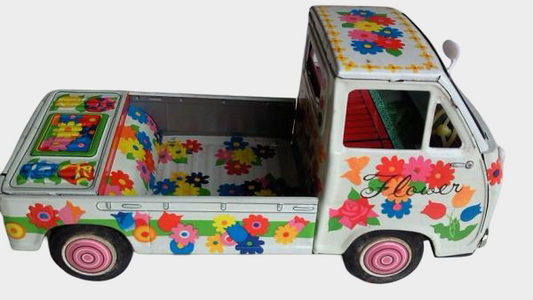 Rare Unused Subaru Sambar Tin Truck with Box Japan Showa Friction Toy Kei Truck