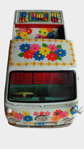 Rare Unused Subaru Sambar Tin Truck with Box Japan Showa Friction Toy Kei Truck