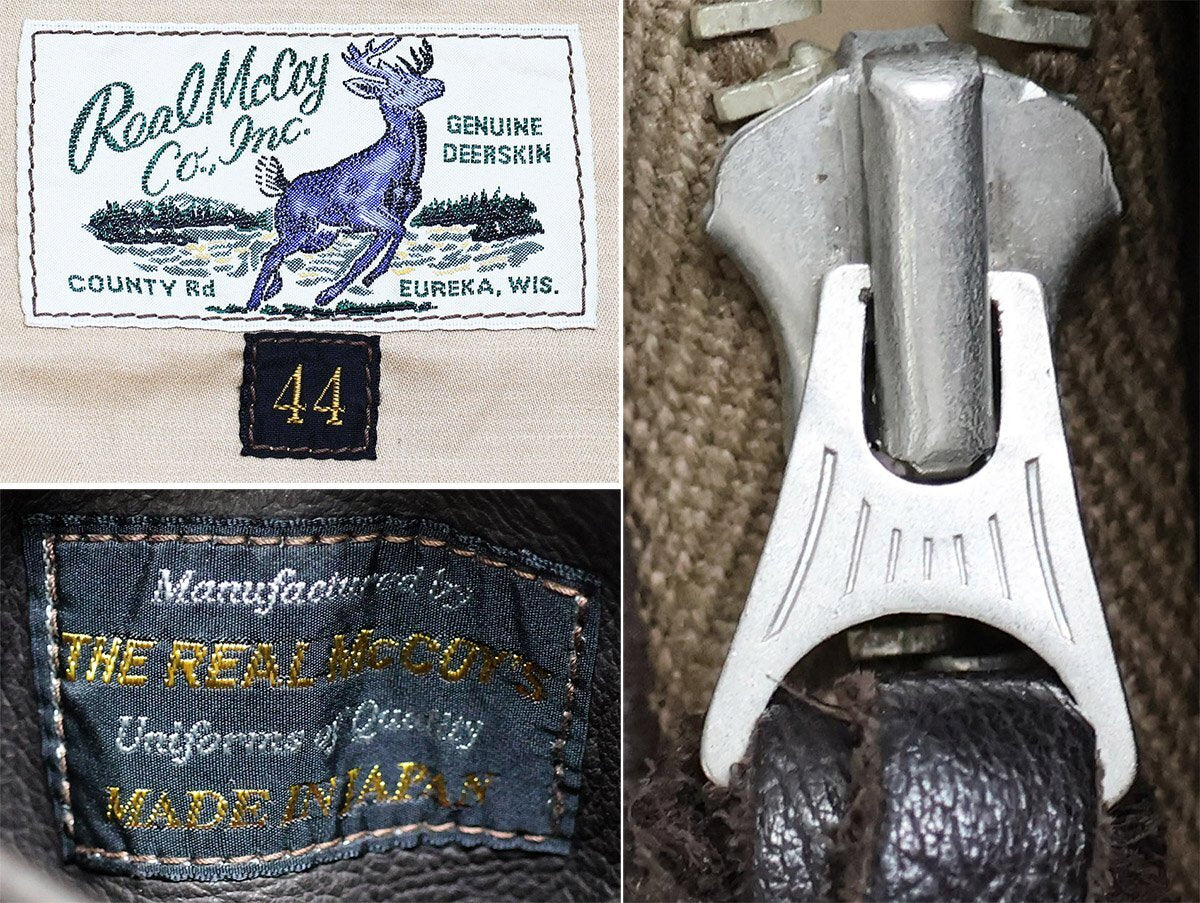 Real McCoy A2 Jacket Deer Skin Hell’s Angels AVG Custom Leather Flight Jacket Size 44 Seal Brown Rare