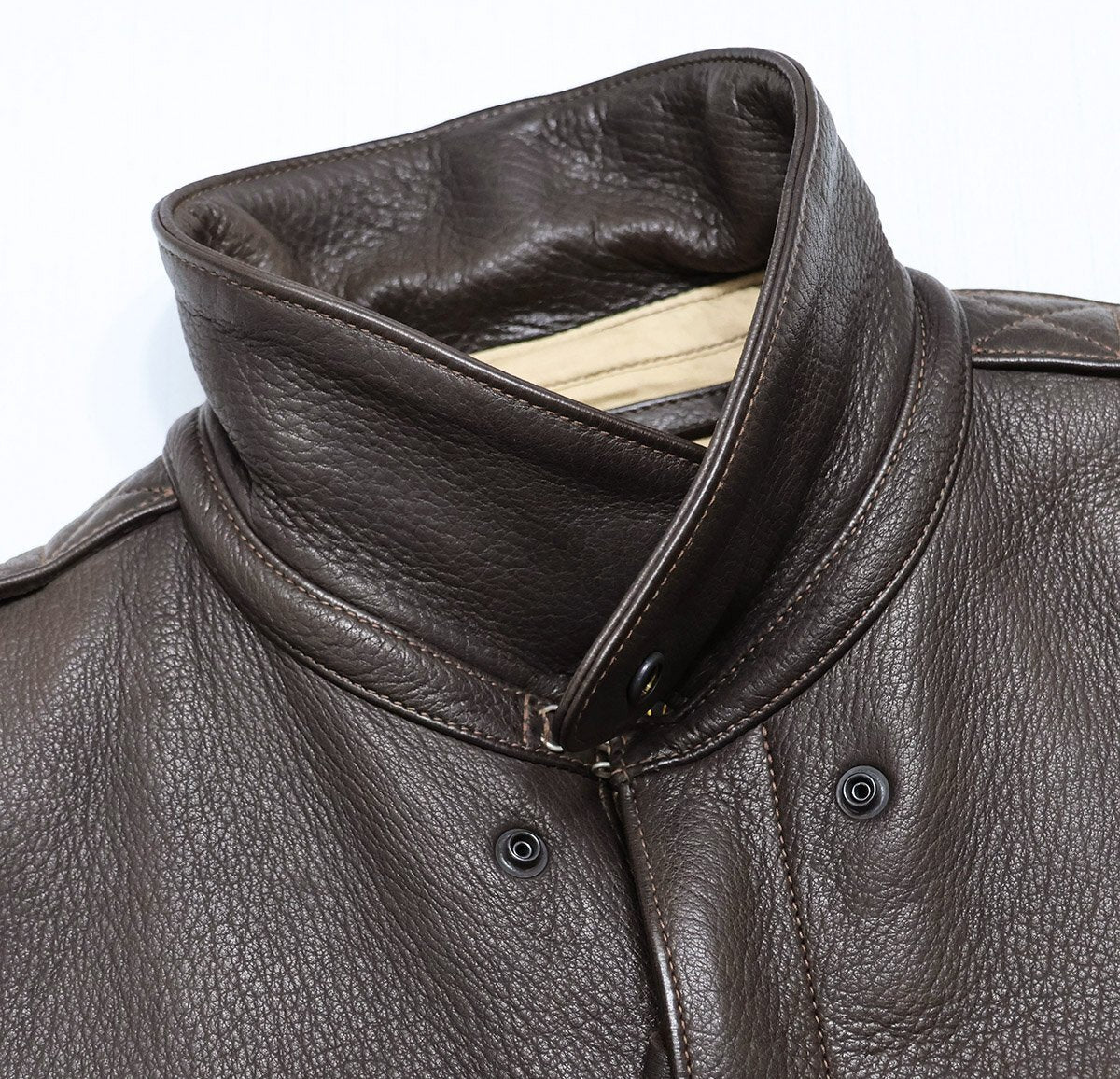 Real McCoy A2 Jacket Deer Skin Hell’s Angels AVG Custom Leather Flight Jacket Size 44 Seal Brown Rare