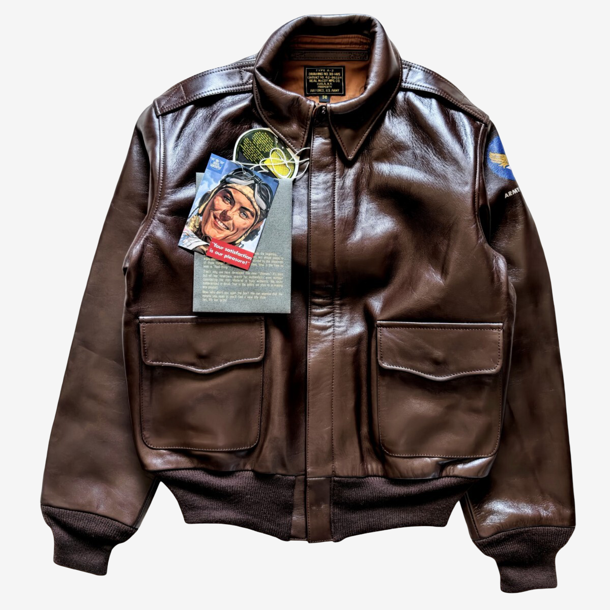 Real McCoy A2 Jacket Hot Blooded Mustang 1990 Limited Back Paint Horsehide Flight Jacket Size 36 Rare