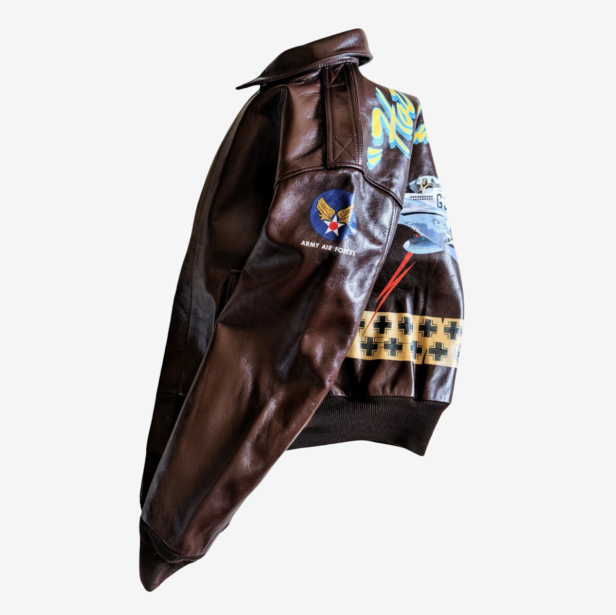 Real McCoy A2 Jacket Hot Blooded Mustang 1990 Limited Back Paint Horsehide Flight Jacket Size 36 Rare