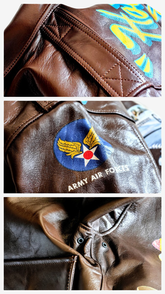 Real McCoy A2 Jacket Hot Blooded Mustang 1990 Limited Back Paint Horsehide Flight Jacket Size 36 Rare