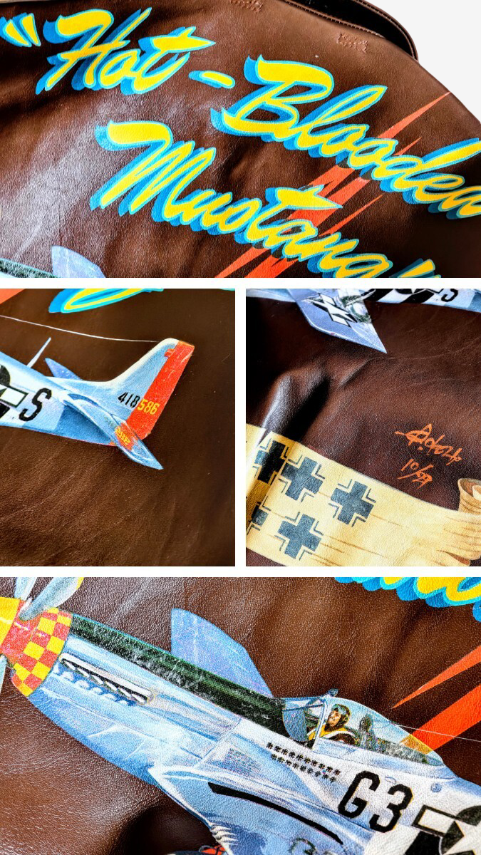 Real McCoy A2 Jacket Hot Blooded Mustang 1990 Limited Back Paint Horsehide Flight Jacket Size 36 Rare