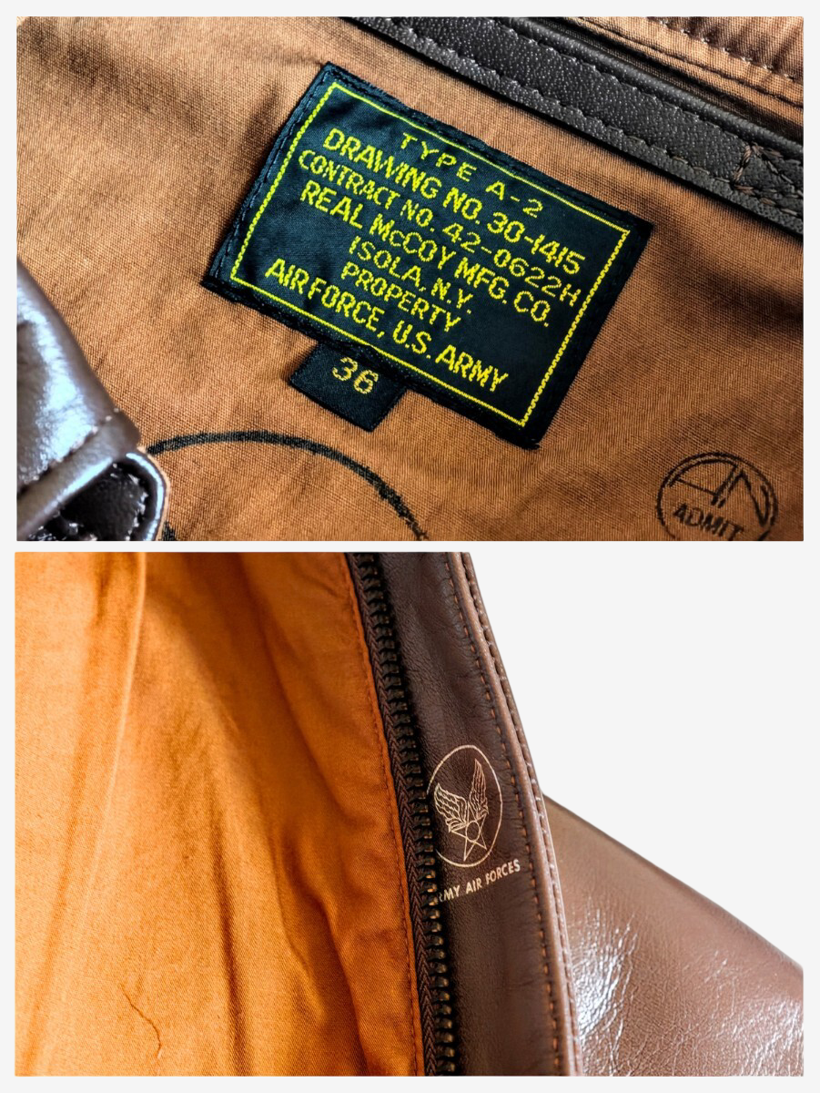 Real McCoy A2 Jacket Hot Blooded Mustang 1990 Limited Back Paint Horsehide Flight Jacket Size 36 Rare