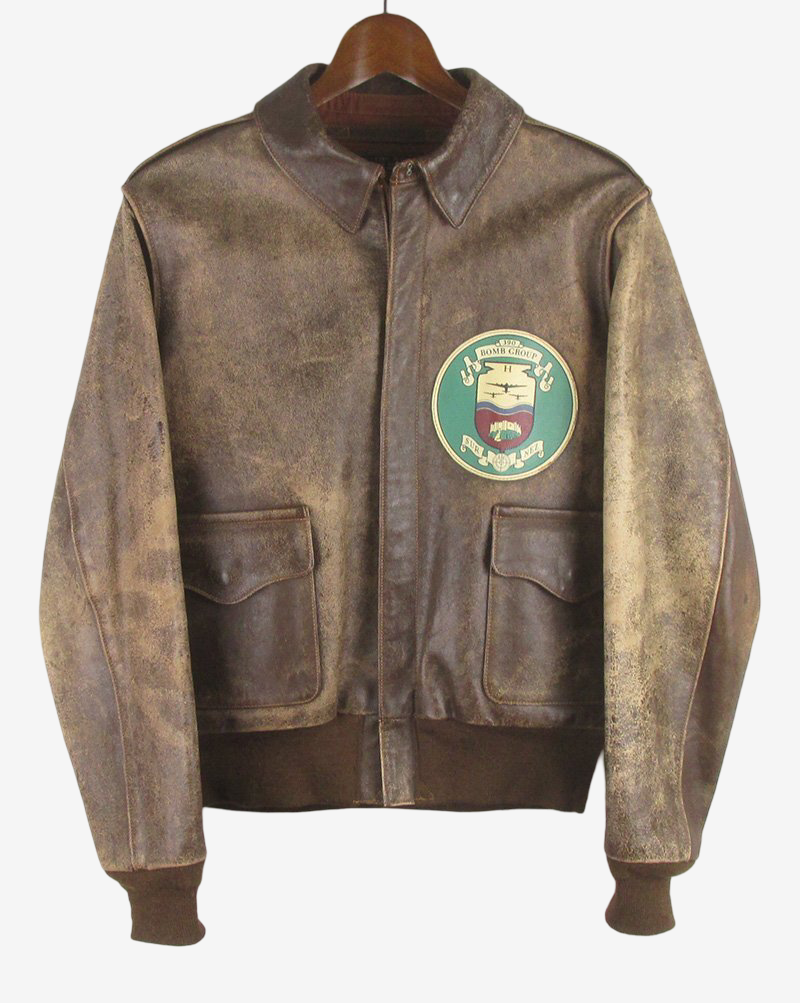 Real McCoy A2 Wild Children Distressed Leather Flight Jacket Size 38 Pin Up Art Custom