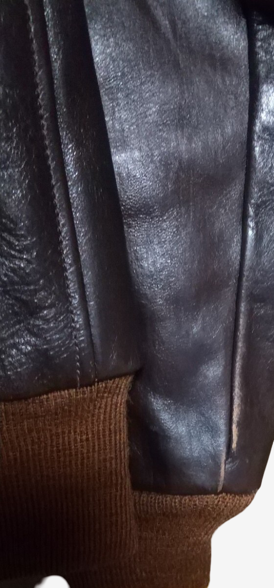 Real McCoy’s A-2 ACES HIGH Limited 60 Horsehide Flight Jacket Rough Wear Custom Art Bud Anderson Chuck Yeager Size 34