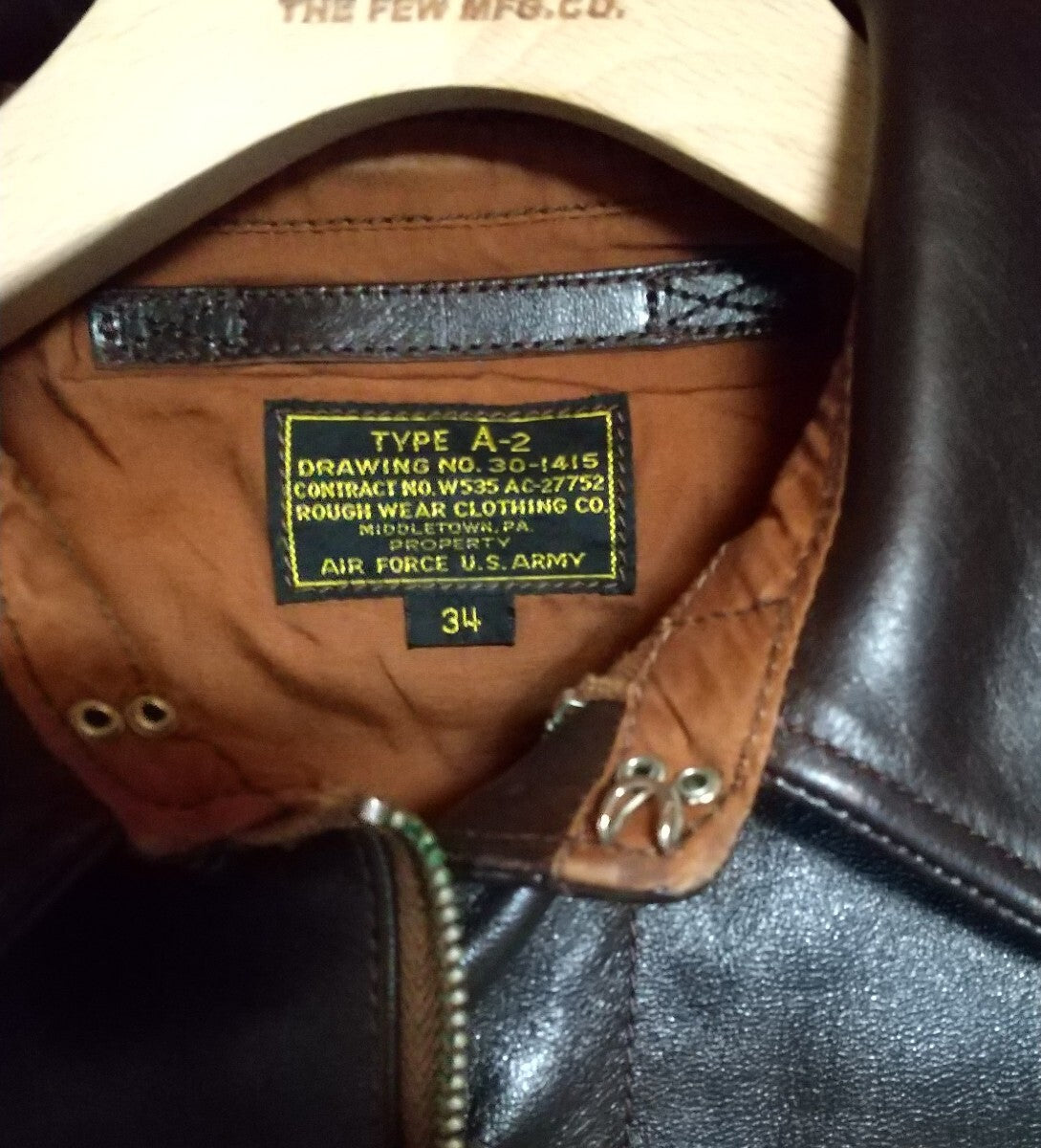 Real McCoy’s A-2 ACES HIGH Limited 60 Horsehide Flight Jacket Rough Wear Custom Art Bud Anderson Chuck Yeager Size 34