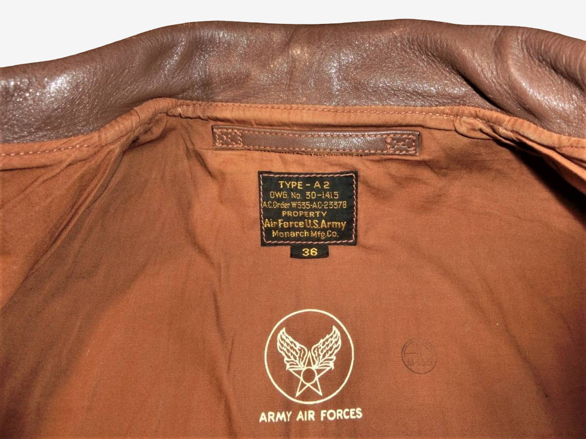 Real McCoy’s A-2 BLOW AND GO Horsehide Flight Jacket Monarch Contract Bugs Bunny Nose Art Yeager Size 36