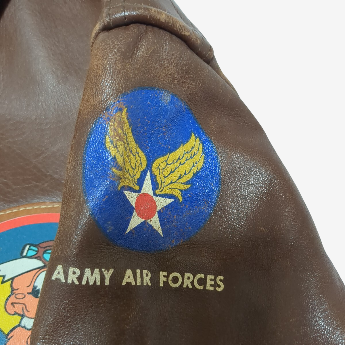 Real McCoy’s A-2 Flight Jacket Size 36 “Pistol Packin’ Mama” Pin-Up Vargas Nose Art Horsehide WWII Bomber
