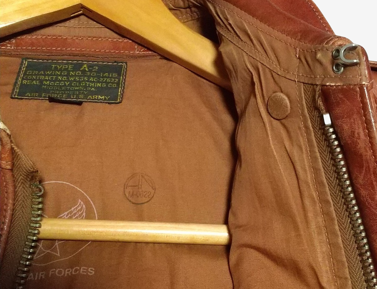 Real McCoy’s A-2 Horsehide Flight Jacket PEG O’My Heart P-51 Nose Art Hand Painted 8th Air Force