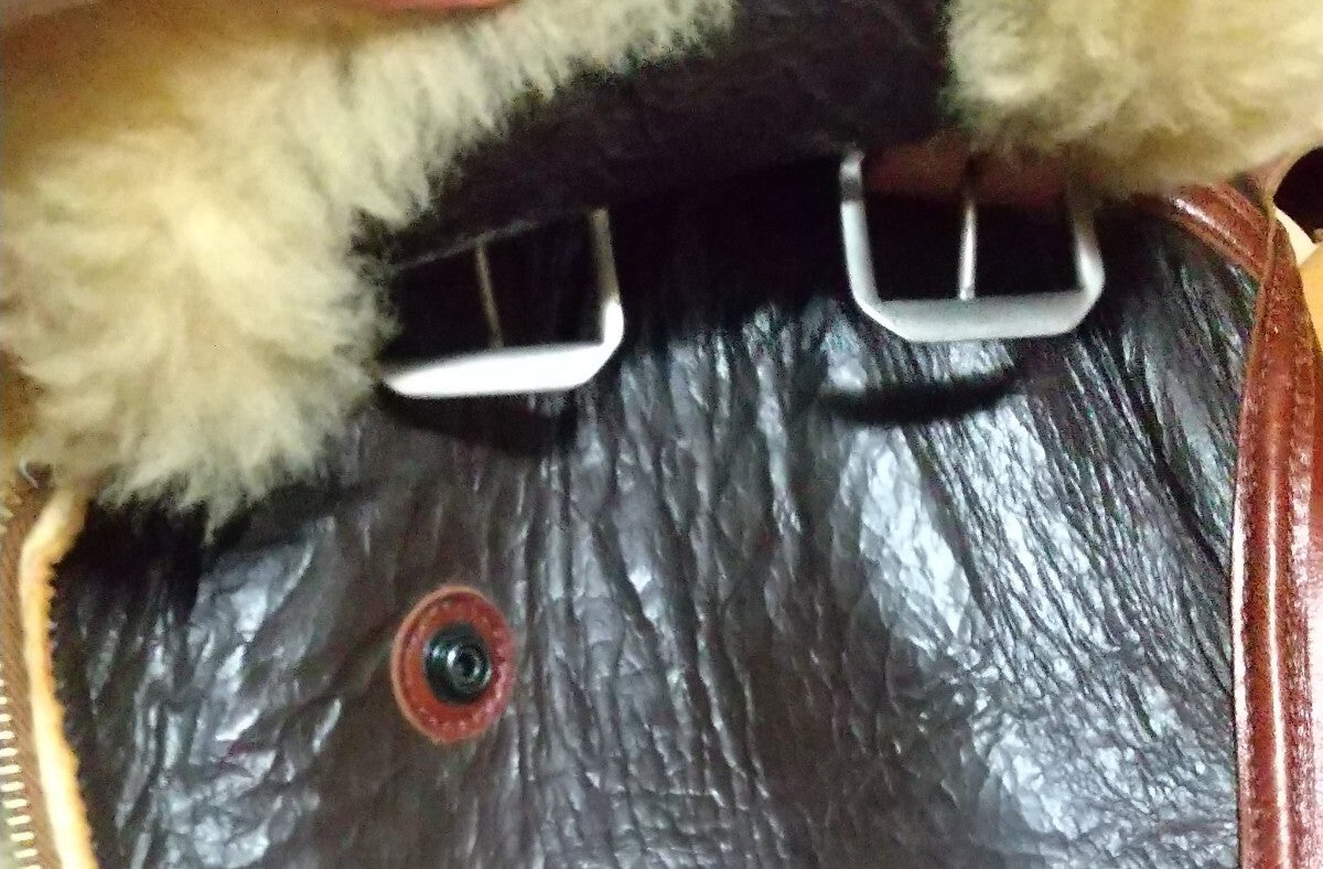 Real McCoy’s B-3 Shearling Flight Jacket Size 44 WWII Rough Wear Reproduction Mouton Bomber Leather Jacket