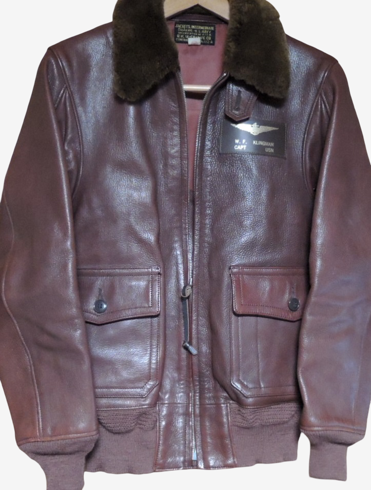 Real McCoy’s M-422A Flight Jacket Goat Skin “Queen of the Pirates” Hand Painted VT-2 US Navy One-Off Rare Size 36