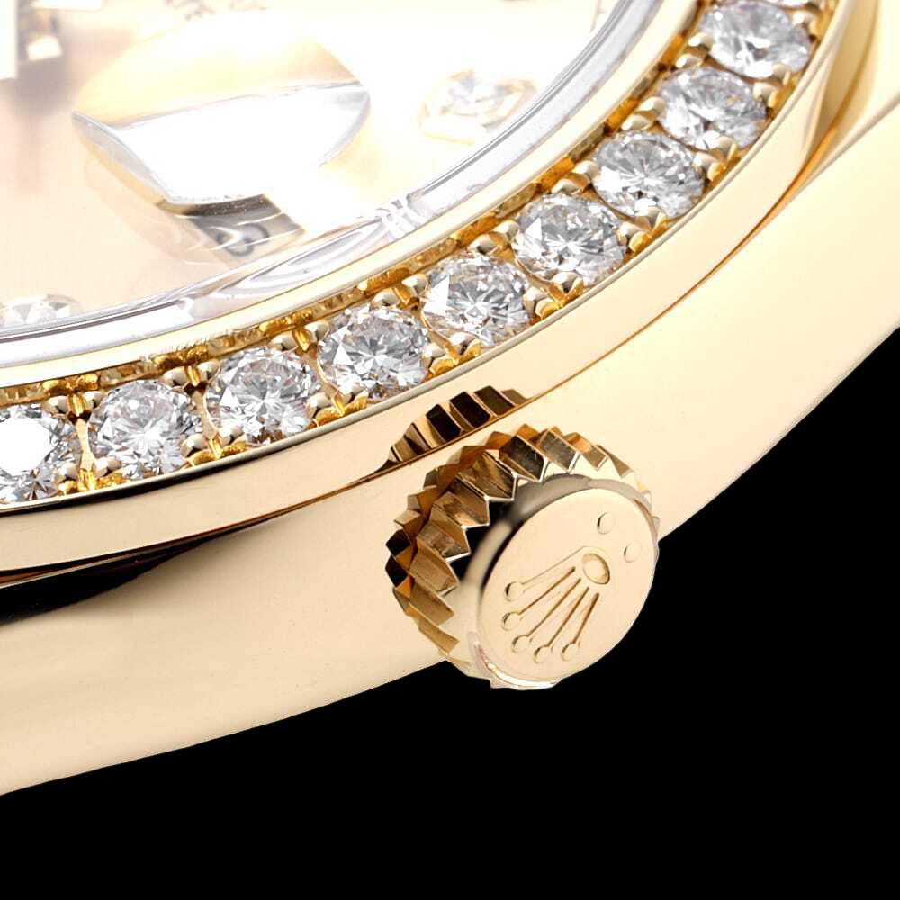 Rolex Day-Date 218348A 18K Yellow Gold Champagne Dial 8P Diamond 2P Baguette Bezel Luxury President Watch