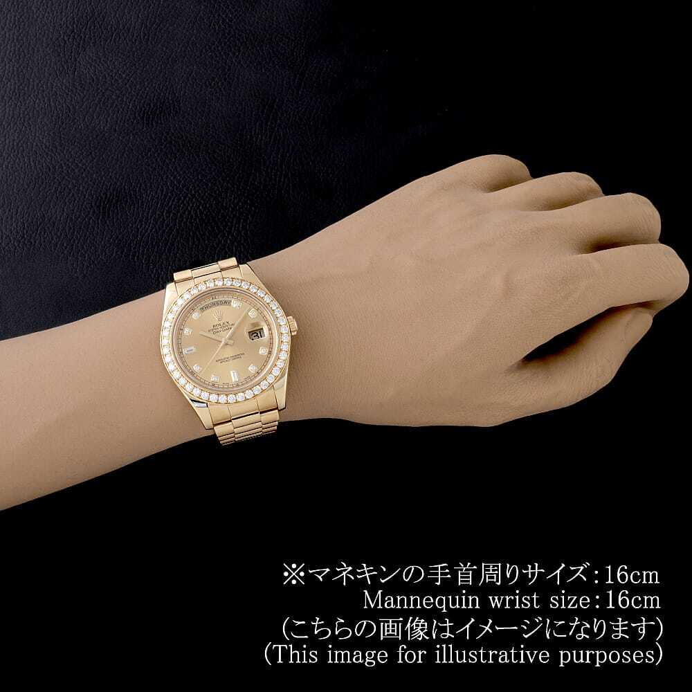 Rolex Day-Date 218348A 18K Yellow Gold Champagne Dial 8P Diamond 2P Baguette Bezel Luxury President Watch