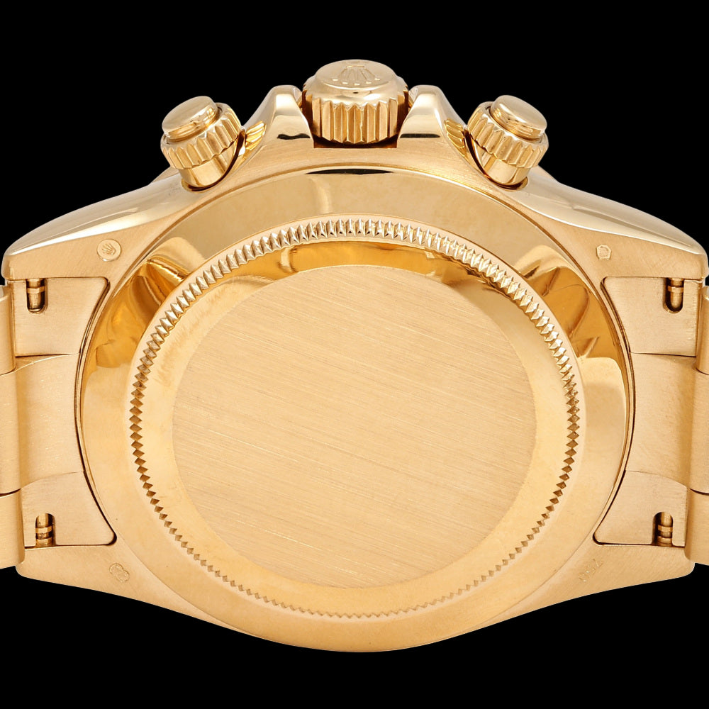 Rolex Daytona 116528 Blue Arabic Dial · 18K Yellow Gold Chronograph · Factory Original Arabic Numeral Dial · Premium Collector Grade