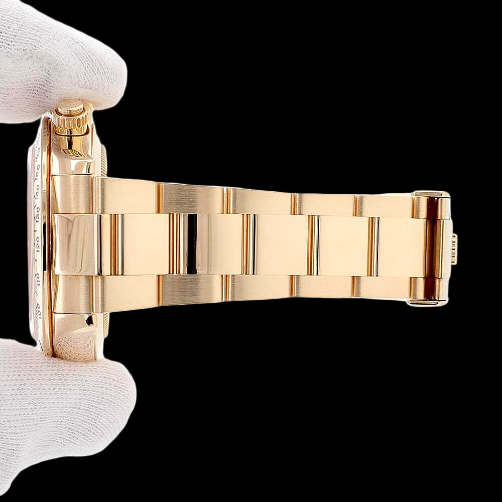 Rolex Daytona 116528NG 18K Yellow Gold • White Mother-of-Pearl 8P Diamond Dial • Full Set • Prestige Luxury Chronograph (Collector Grade)