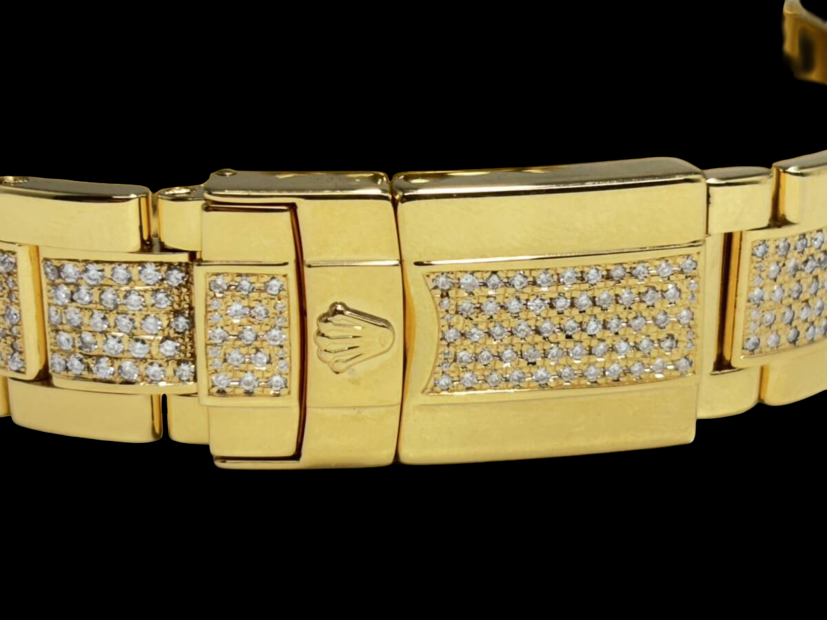 Rolex Daytona 116528Y Tiger-Eye Diamond Edition · 18K YG · Factory Dial Base w/ Luxury Custom Diamond Bezel & Bracelet · Collector Condition SA