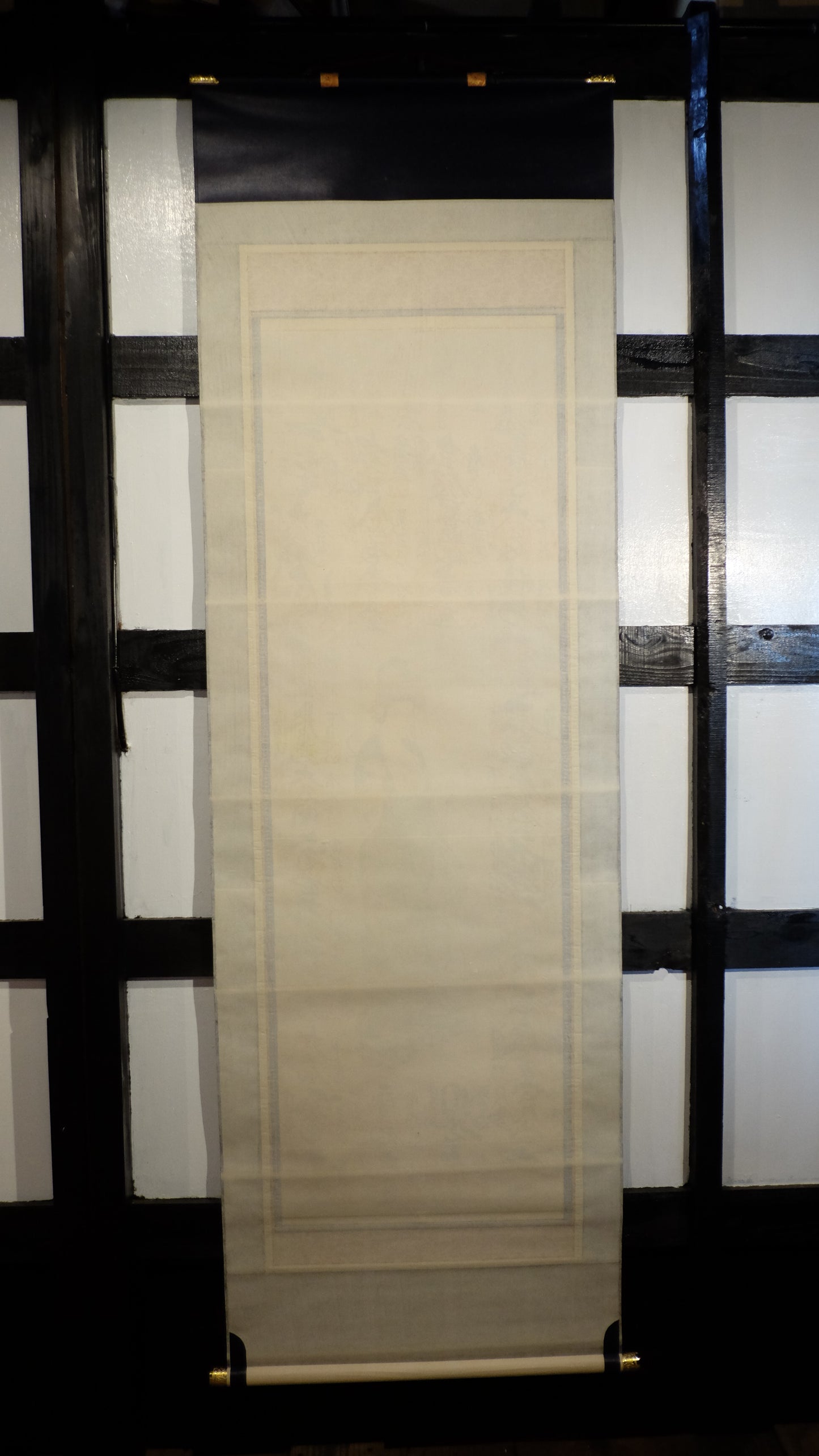 Kannon Goddess of Mercy Scroll with Japanese Temple Seals | Spiritual Buddhist Art | Sacred Calligraphy Hanging Scroll Japan