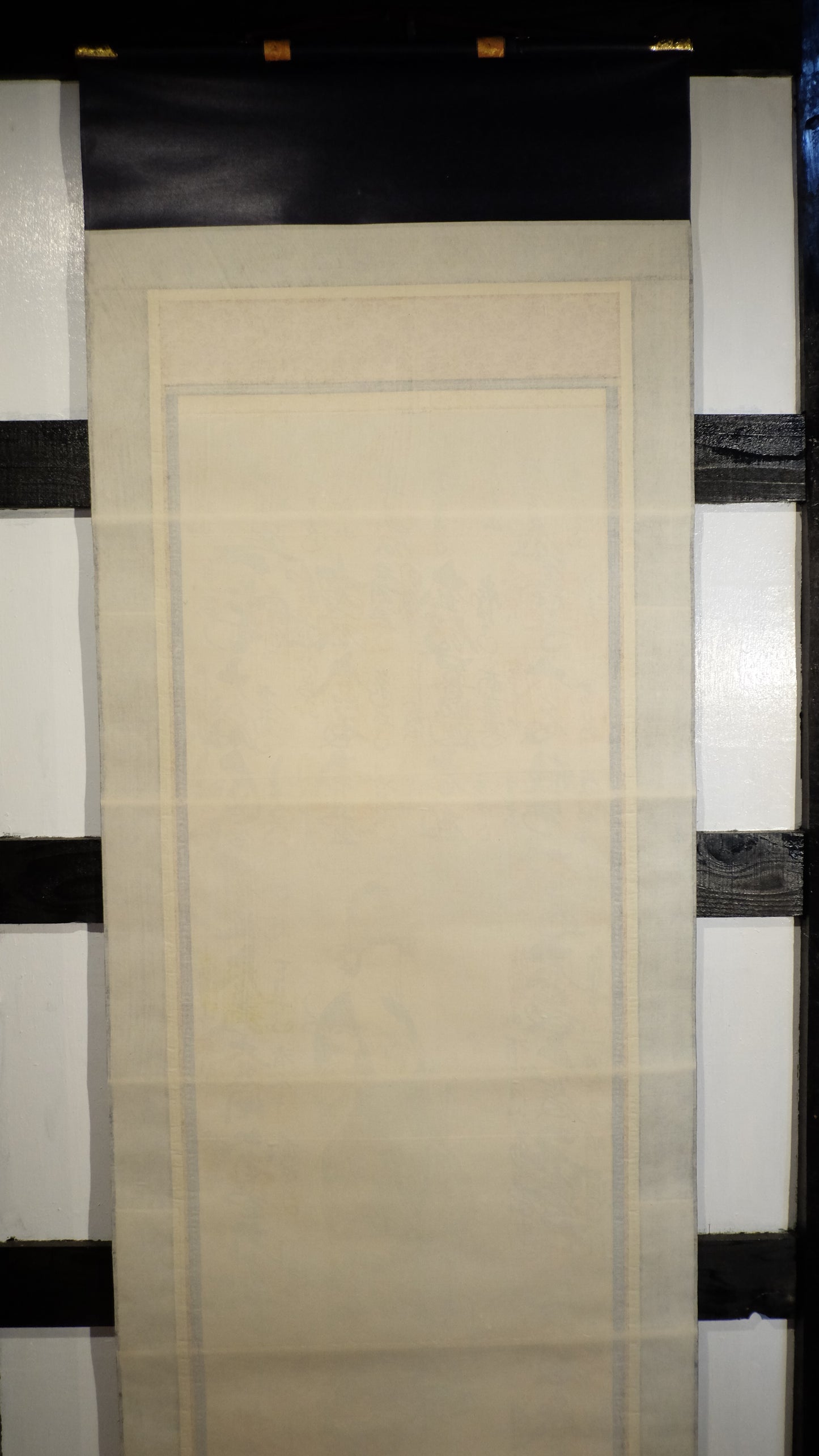 Kannon Goddess of Mercy Scroll with Japanese Temple Seals | Spiritual Buddhist Art | Sacred Calligraphy Hanging Scroll Japan