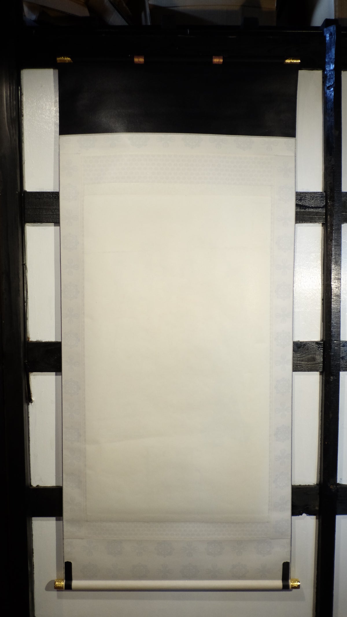 Vintage Japanese Buddhist Kakejiku Scroll, Buddha Bodhisattva Temple Art, Woodblock-Style Print, Zen Meditation Wall Decor