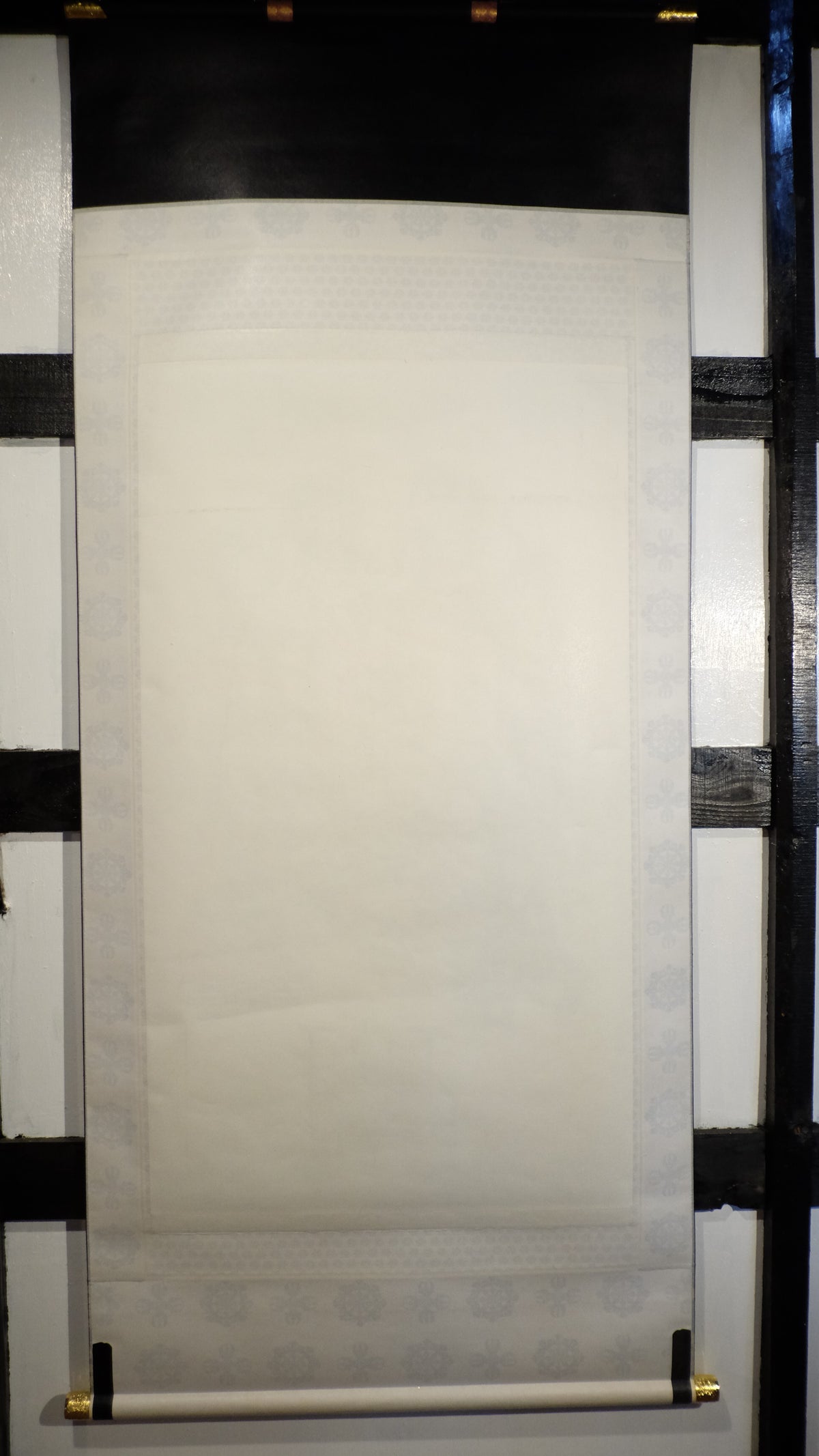 Vintage Japanese Buddhist Kakejiku Scroll, Buddha Bodhisattva Temple Art, Woodblock-Style Print, Zen Meditation Wall Decor