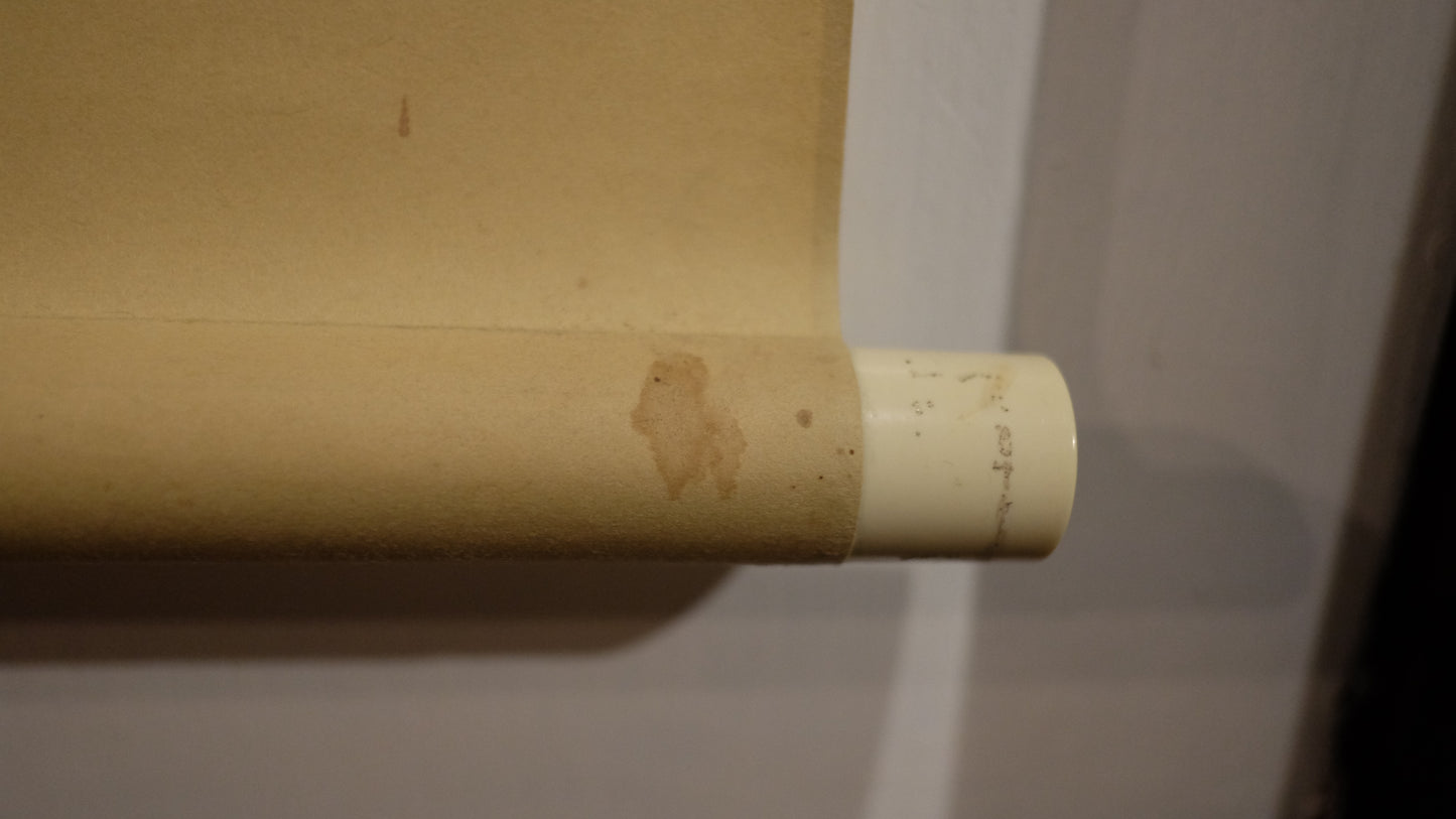 Vintage Japanese Zen Calligraphy Scroll, Bold Sumi Ink Kanji Kakejiku, Wabi Sabi Minimalist Wall Art